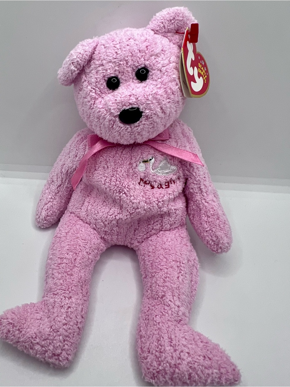 Ty Beanie Baby BABY GIRL The Pink Bear - 2002 Retired - "It's A Girl" on Chest